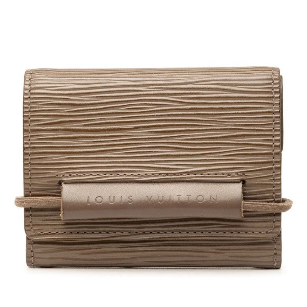Louis Vuitton Epi Portefeuille Elastic Trifold Wallet Brown